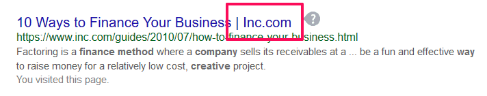 Inc.com places their brand at the end of their blog headline.