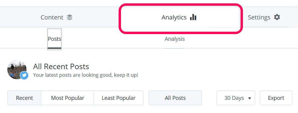 Buffer allows you to analyze tweet performance.