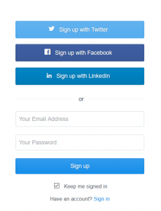 Variety of ways to log in on Buffer.