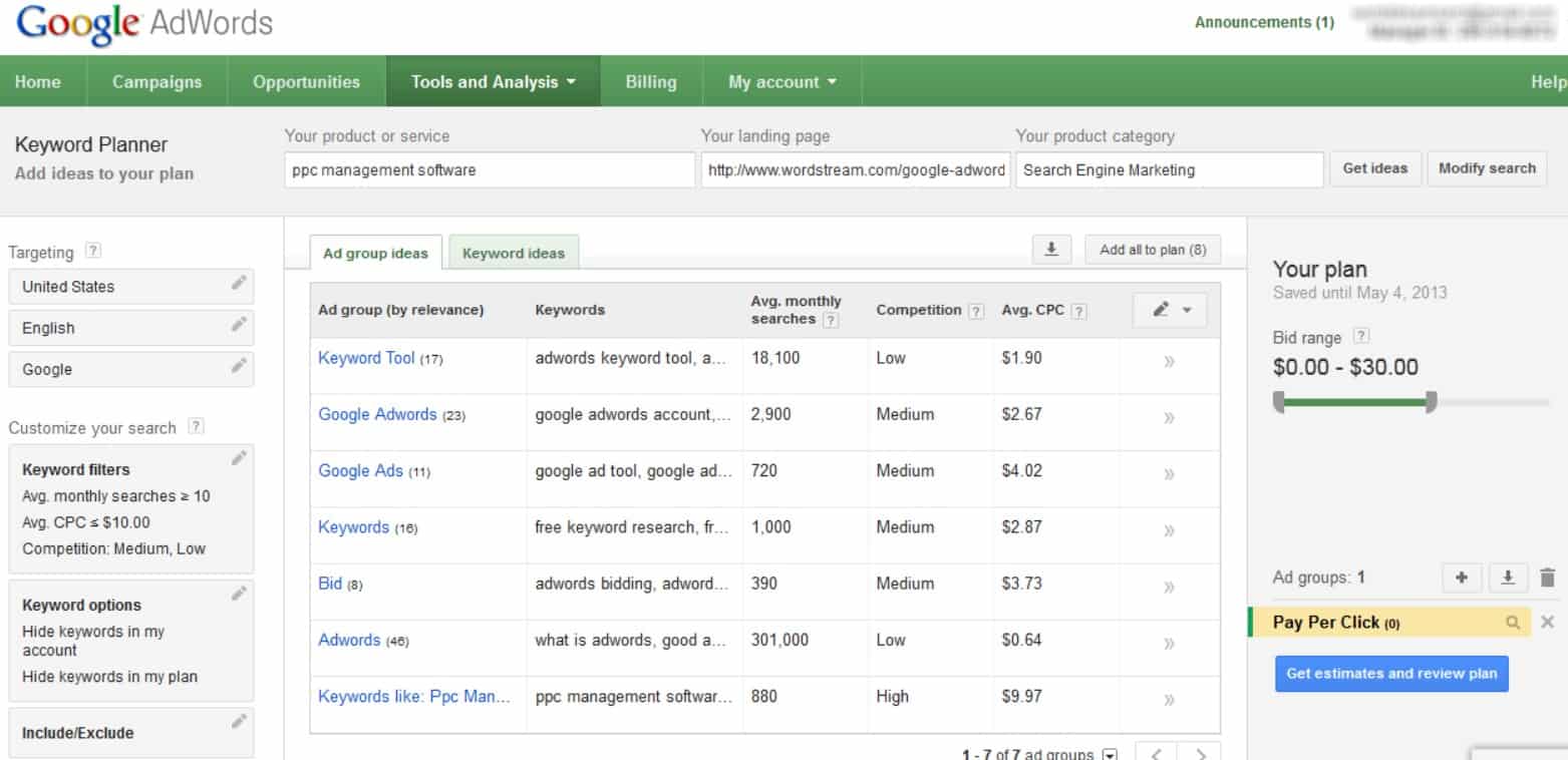 Research some relevant keywords for your content with Google Keyword Planner.