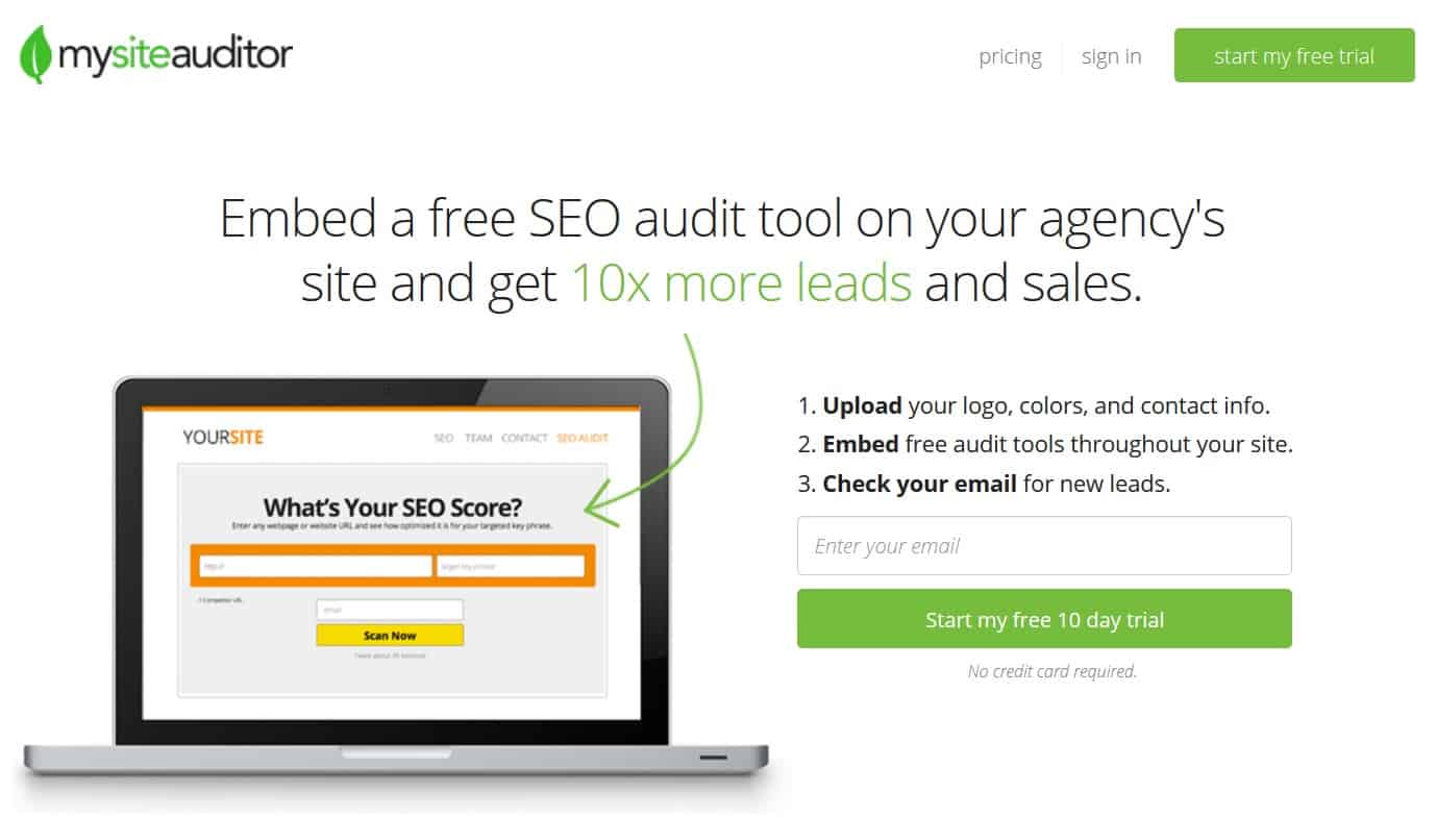 One of the great audit tools, My Site Auditor.