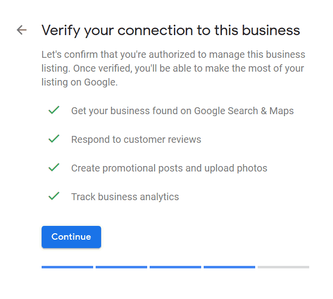 Listing business is only complete once you're verified.